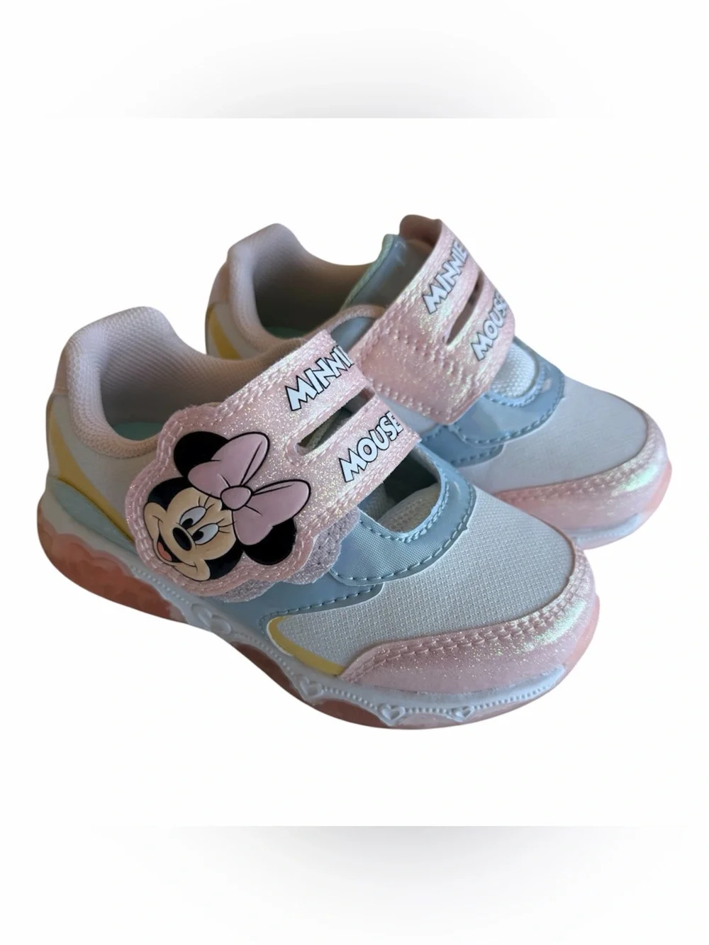 Disney Minnie Mouse Light-Up Sneakers Toddler Size 8W Pink Like New